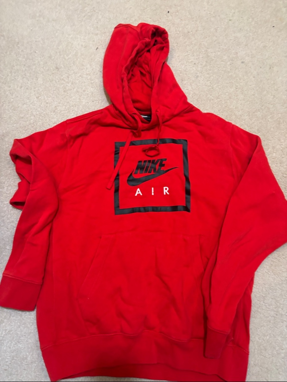Nike Red Hoodie with Black Nike Air Logo